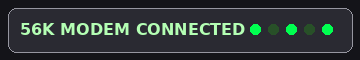Animated modem connected graphic